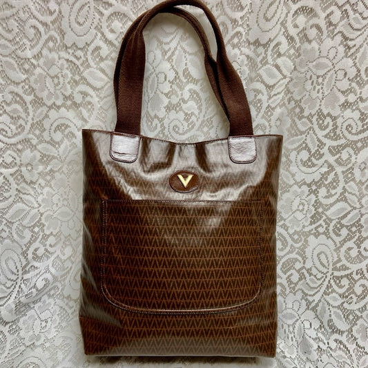 Vintage, Mario Valentino Brown Large Tote 14inx14inx4in