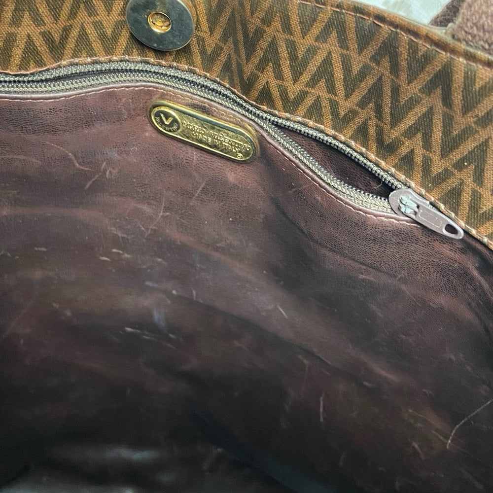 Vintage, Mario Valentino Brown Large Tote 14inx14inx4in