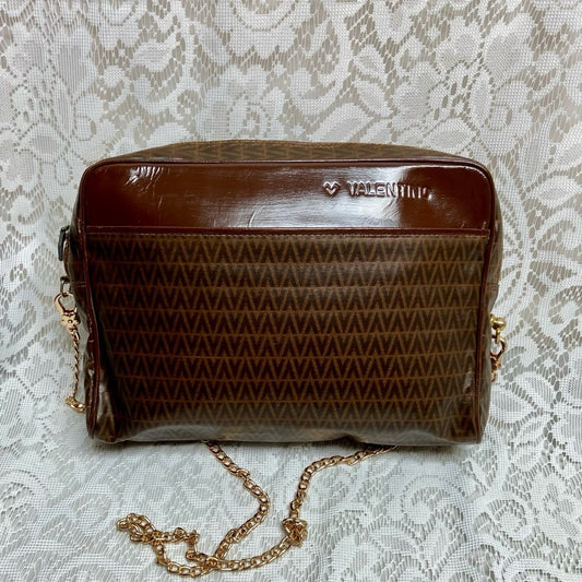 Vintage, Mario Valentino Brown Clutch Crossbody 11in x 7.5in x 2in