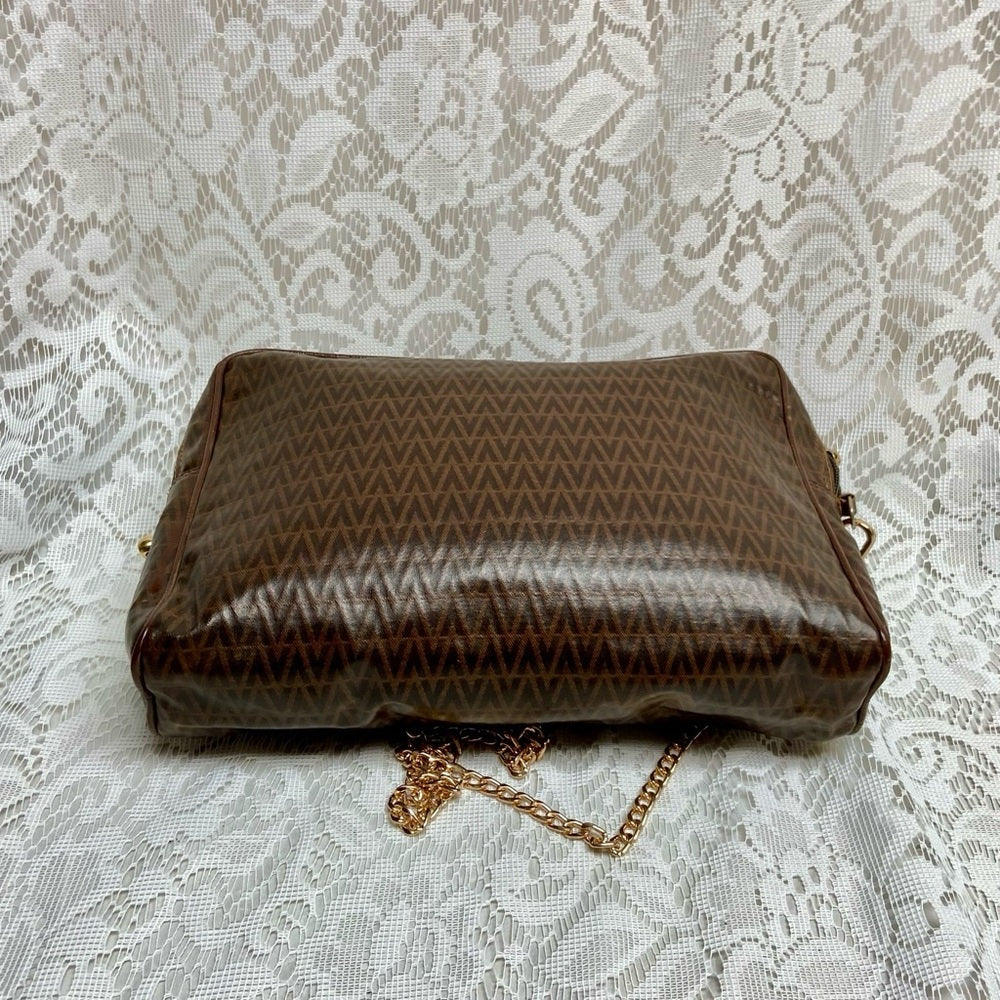 Vintage, Mario Valentino Brown Clutch Crossbody 11in x 7.5in x 2in