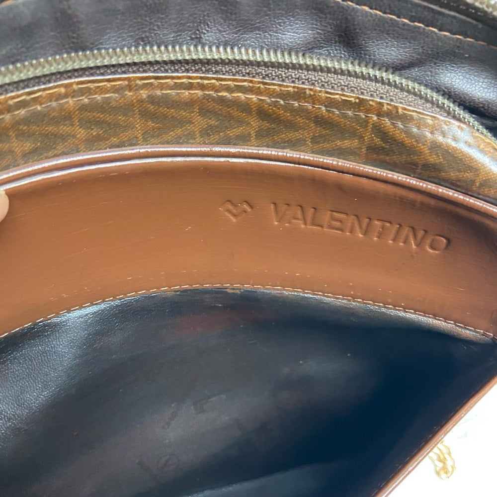Vintage, Mario Valentino Brown Clutch Crossbody 11in x 7.5in x 2in