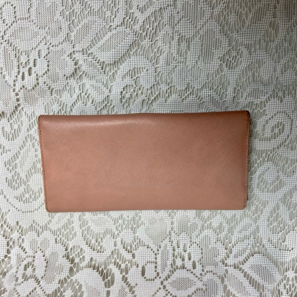 Vintage, Salvatore Ferragamo, Pink Leather, Bifold, Long Wallet 7.5 x 4in