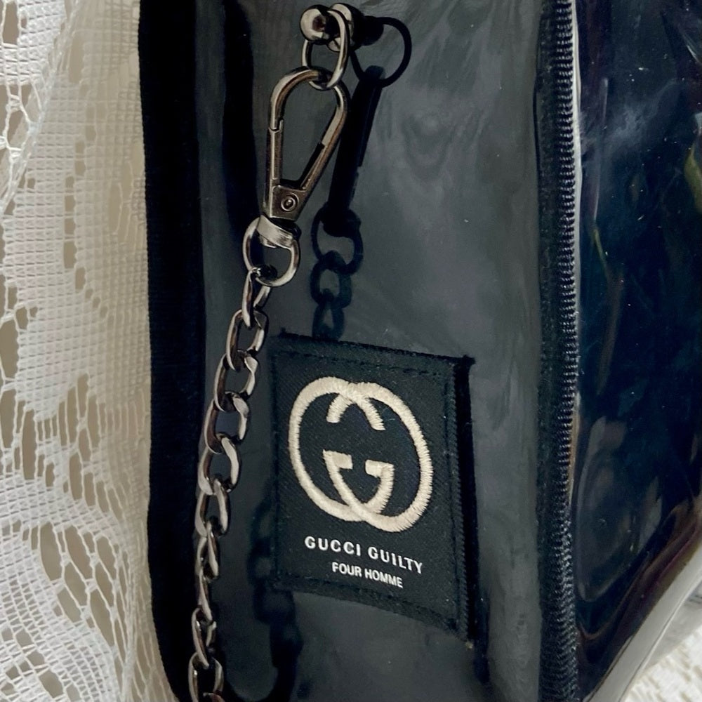 Vintage, Gucci Guilty , Black Enamel Amenity Pouch- Crossbody Bag
