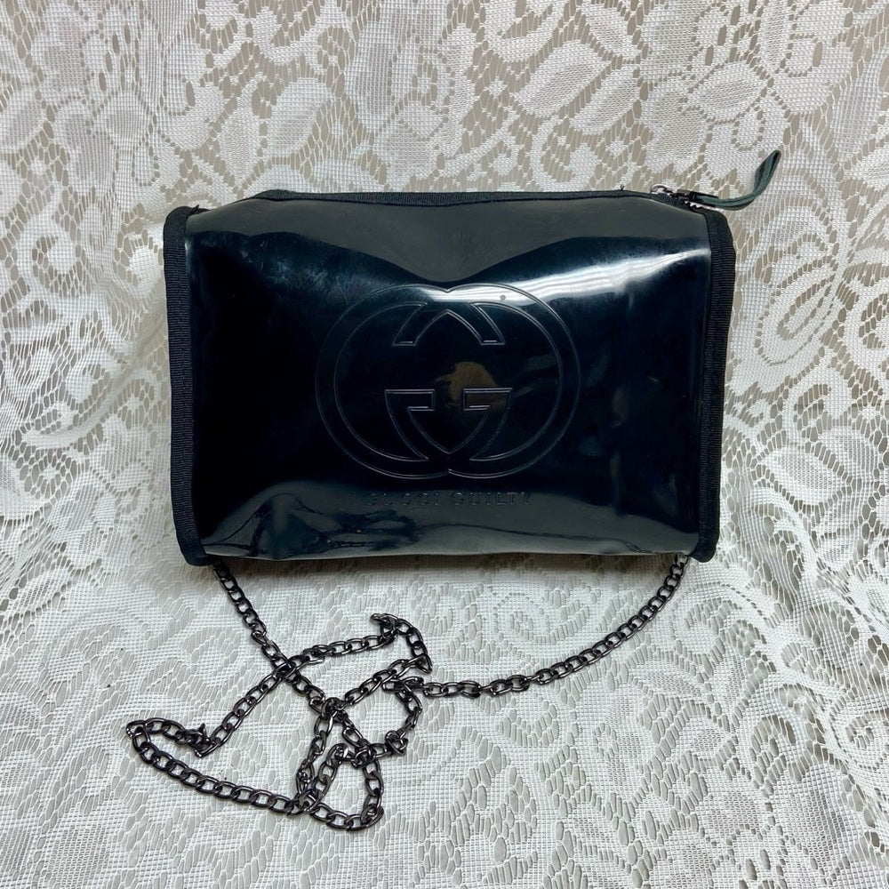 Vintage, Gucci Guilty , Black Enamel Amenity Pouch- Crossbody Bag