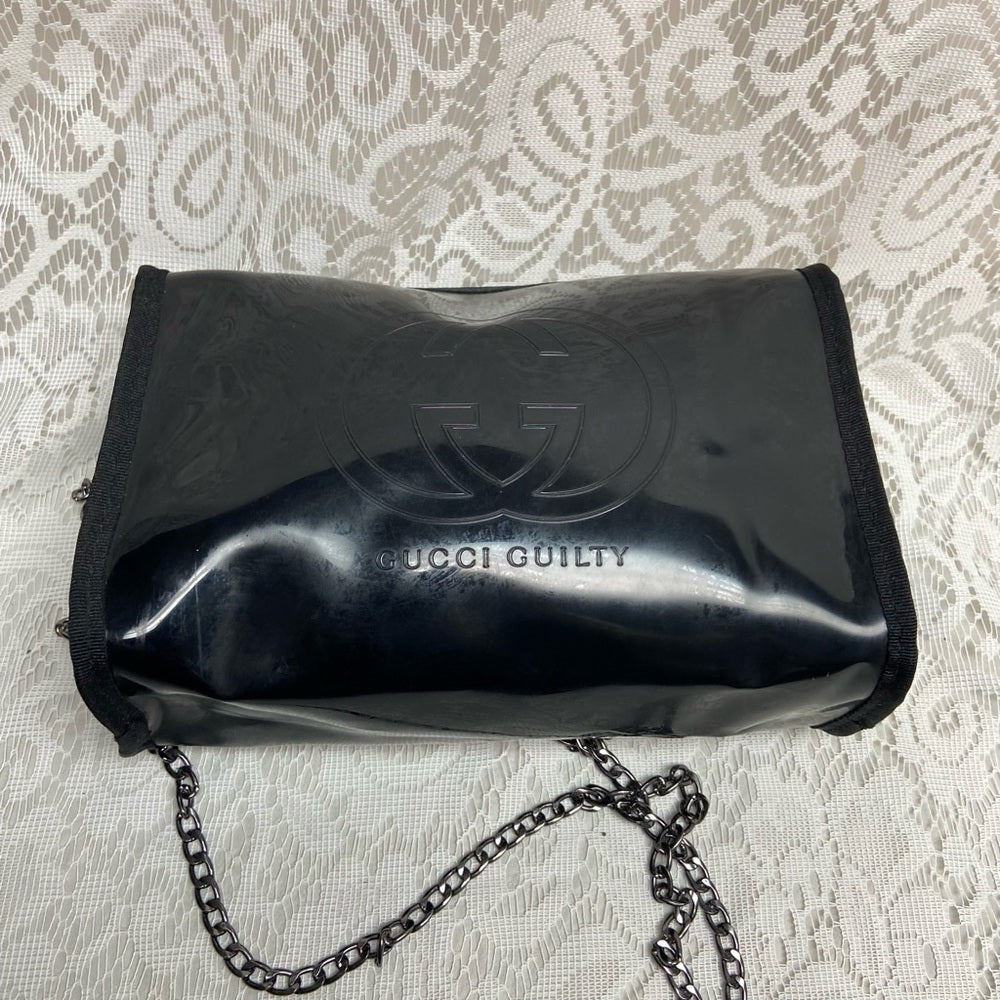 Vintage, Gucci Guilty , Black Enamel Amenity Pouch- Crossbody Bag