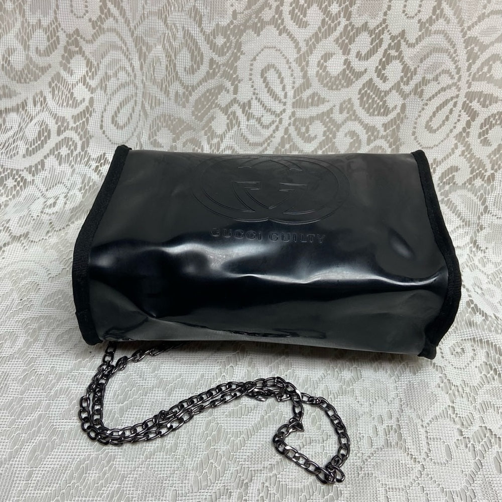 Vintage, Gucci Guilty , Black Enamel Amenity Pouch- Crossbody Bag