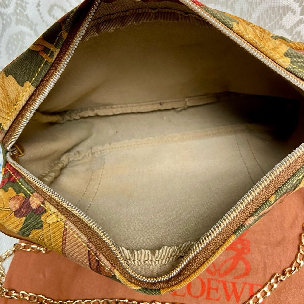 Vintage, Loewe Stunning Canvas Pouch-Crossbody with Dust Bag 9in x 6in x 3in