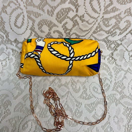 Christian Dior Yellow Abstract Canvas Cosmetic Pouch- Crossbody 6in x 3in x 2in