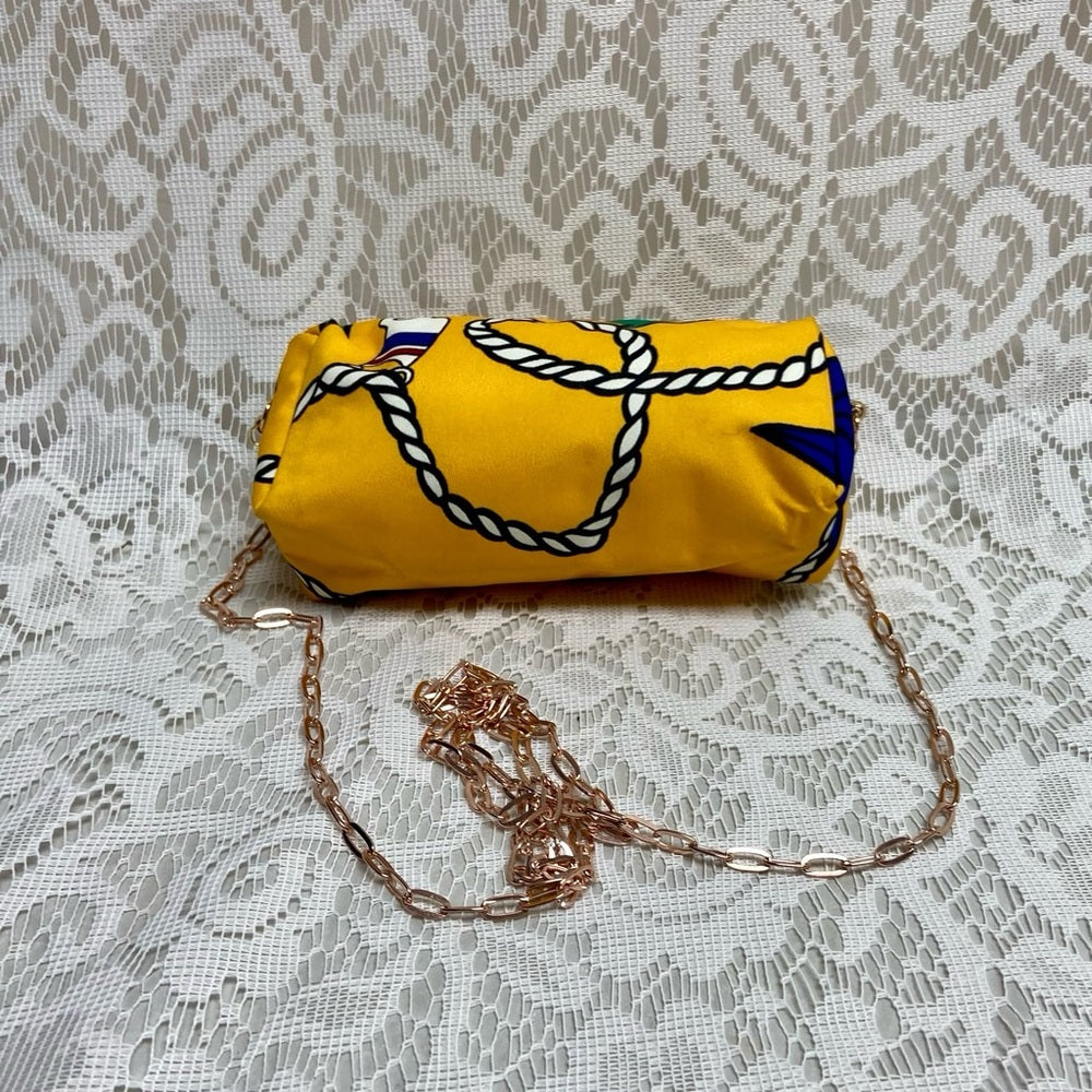 Christian Dior Yellow Abstract Canvas Cosmetic Pouch- Crossbody 6in x 3in x 2in