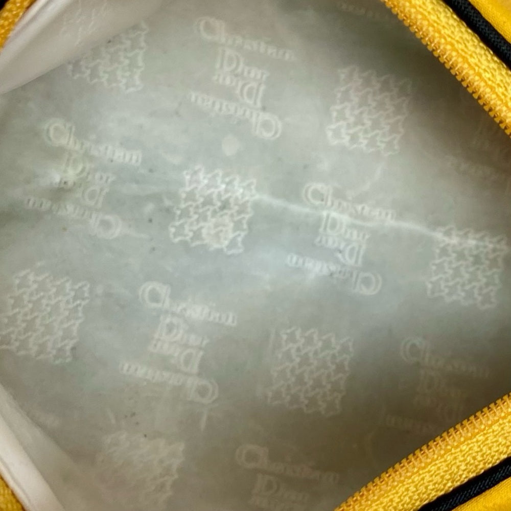 Christian Dior Yellow Abstract Canvas Cosmetic Pouch- Crossbody 6in x 3in x 2in