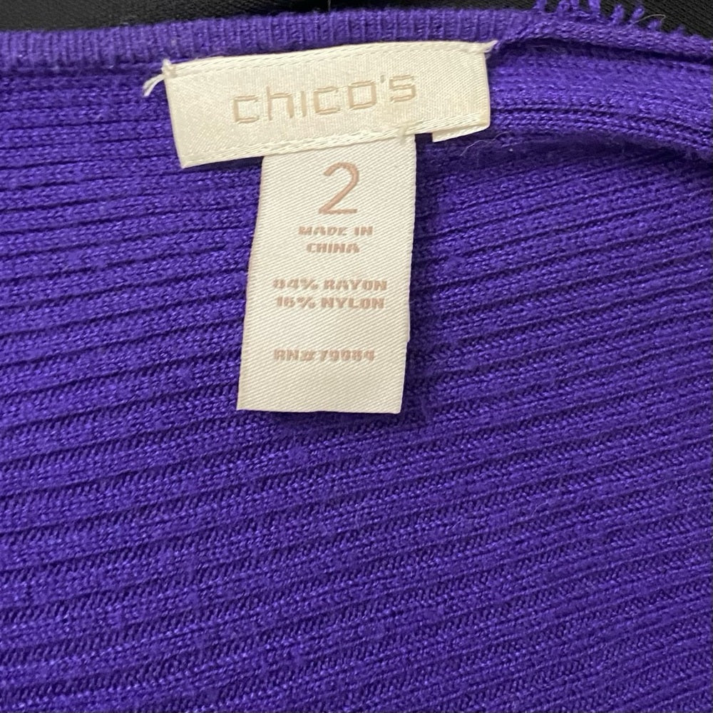 Chicos Purple Sweater Cardigan (2 or L)