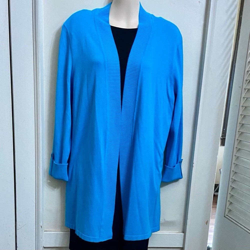 Laura Ashley Teal Blue Sweater Cardigan (L)
