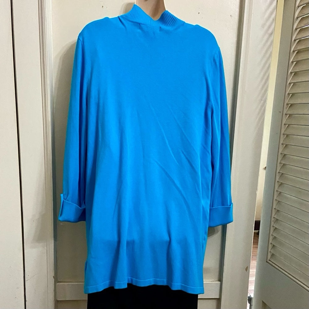 Laura Ashley Teal Blue Sweater Cardigan (L)