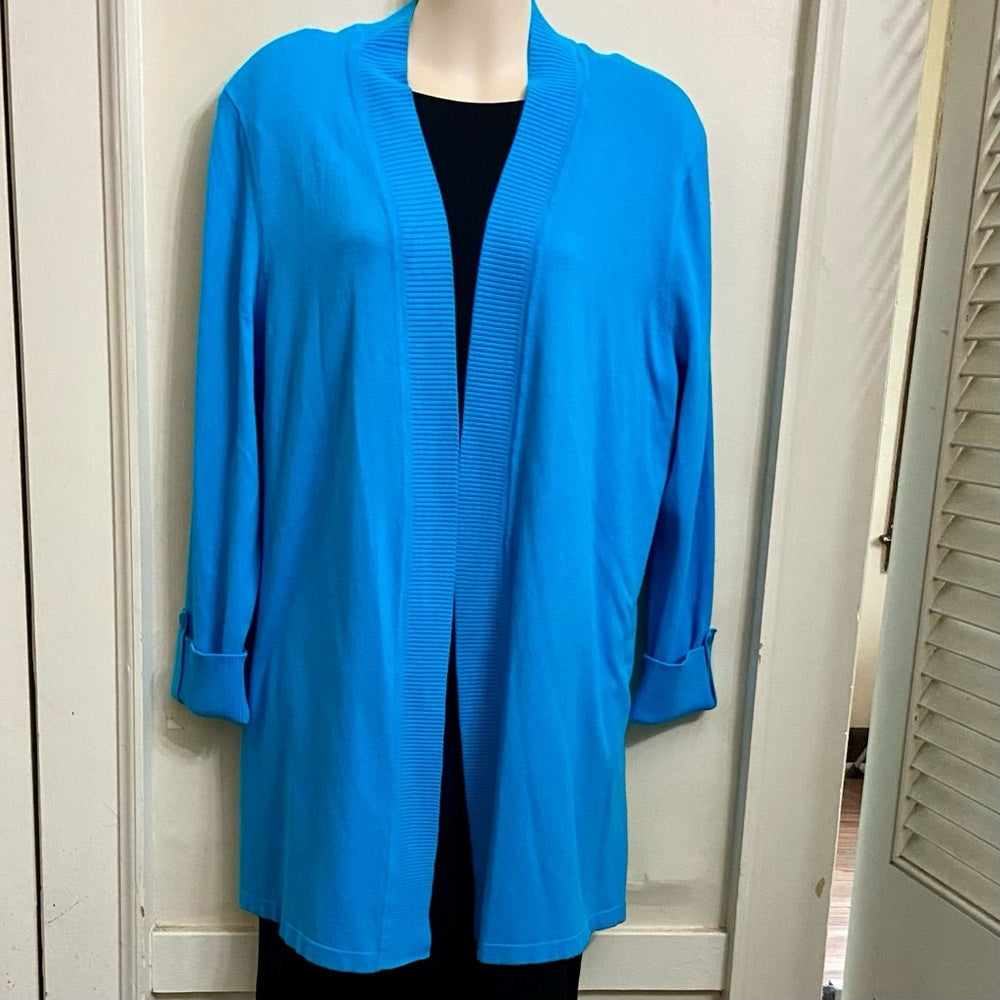 Laura Ashley Teal Blue Sweater Cardigan (L)