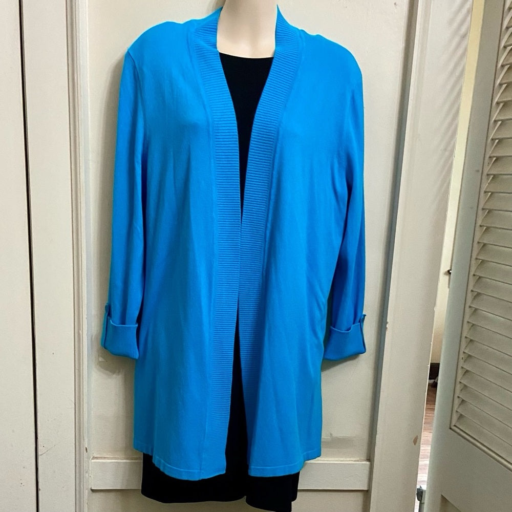 Laura Ashley Teal Blue Sweater Cardigan (L)