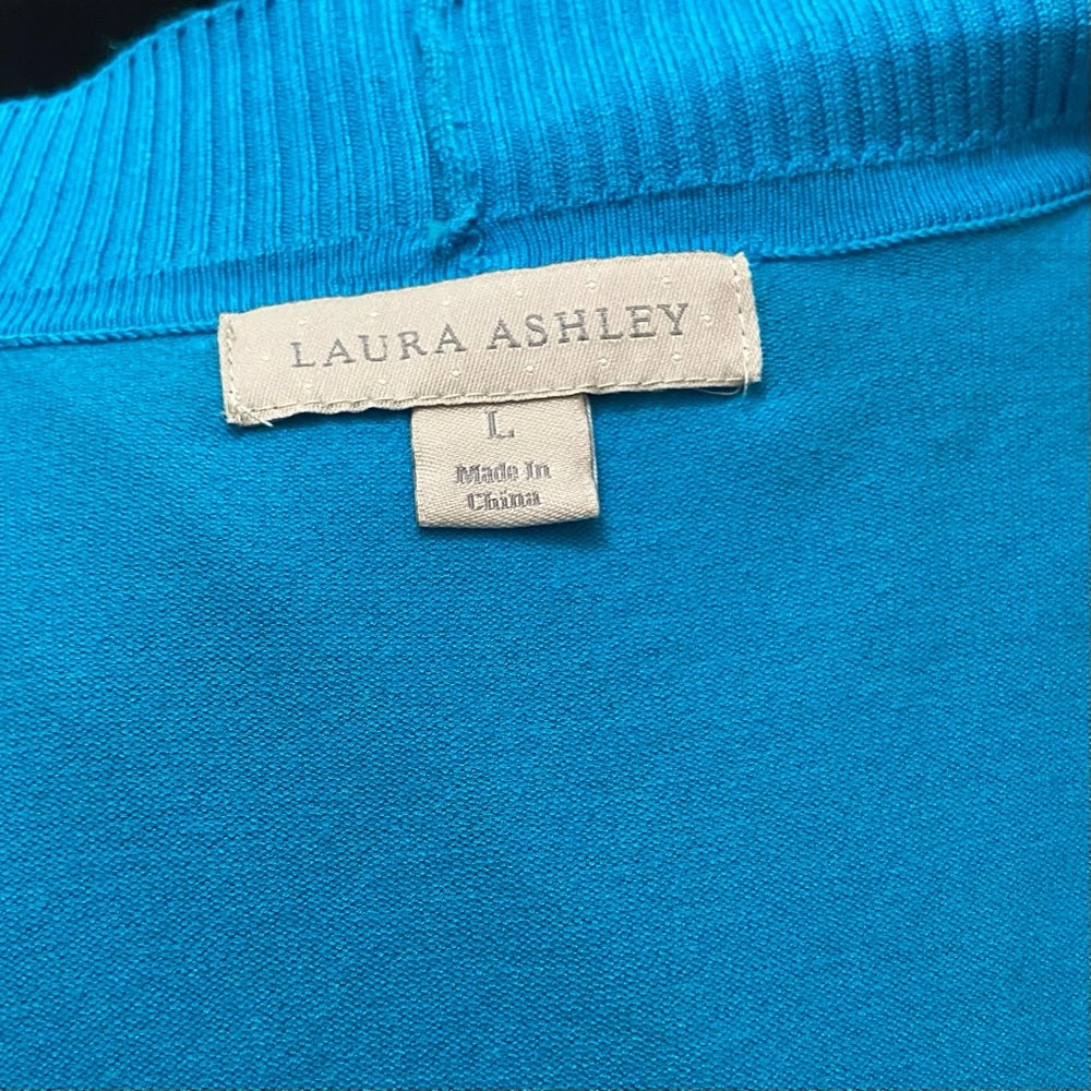 Laura Ashley Teal Blue Sweater Cardigan (L)
