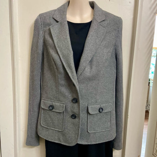 Cabi, Gray Wool- Knitted Sweater Cardigan (M)