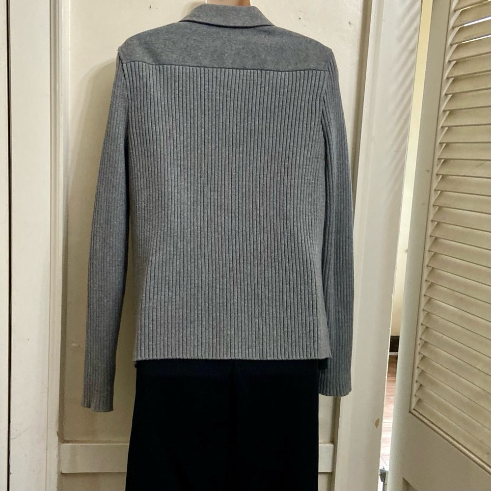 Cabi, Gray Wool- Knitted Sweater Cardigan (M)