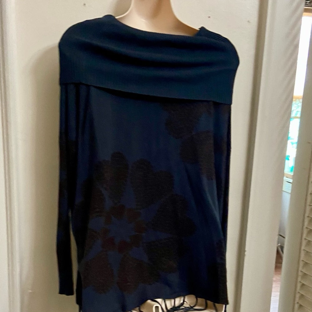 Desigual Gray Floral Sweater Cardigan with Fringes (M)