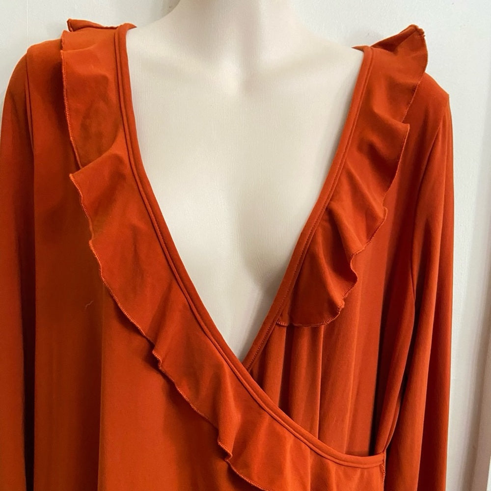 Lummi Orange Stretchy Dress Size-L