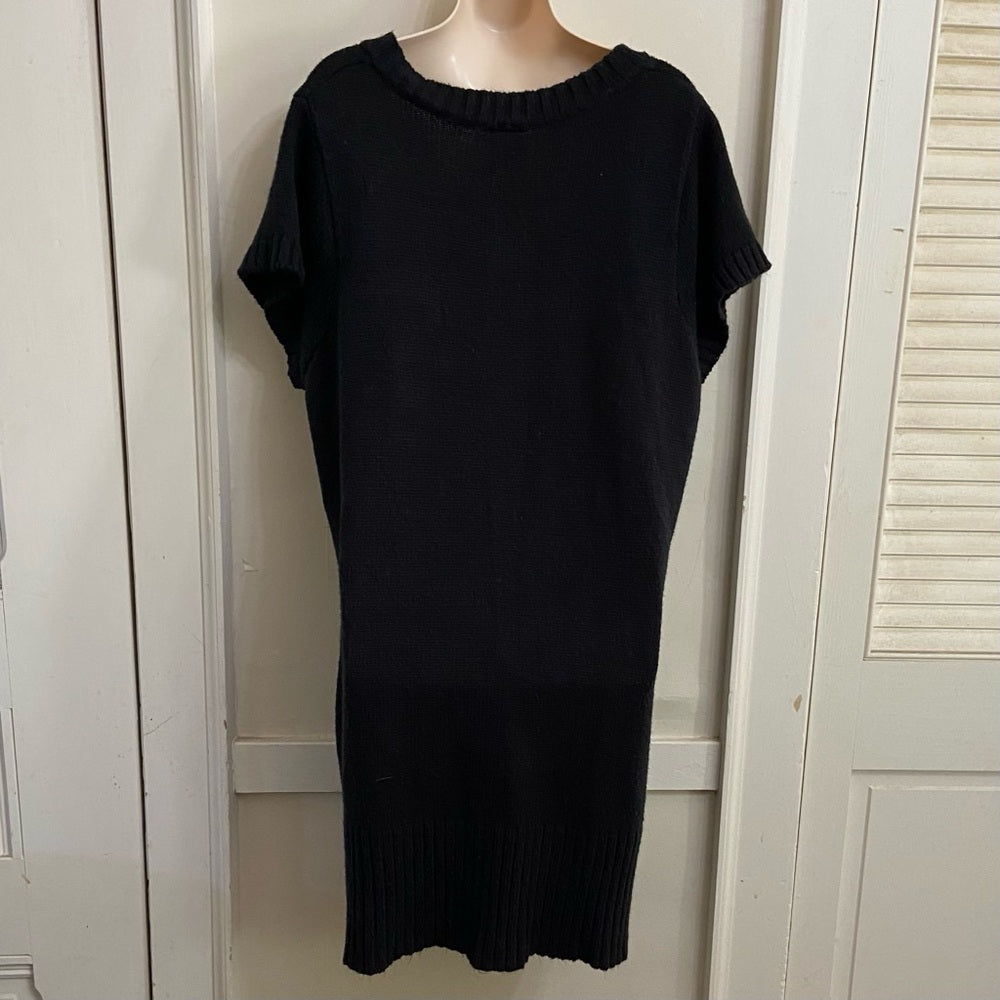 Dots Black Sweater Dress ( Size 2X)
