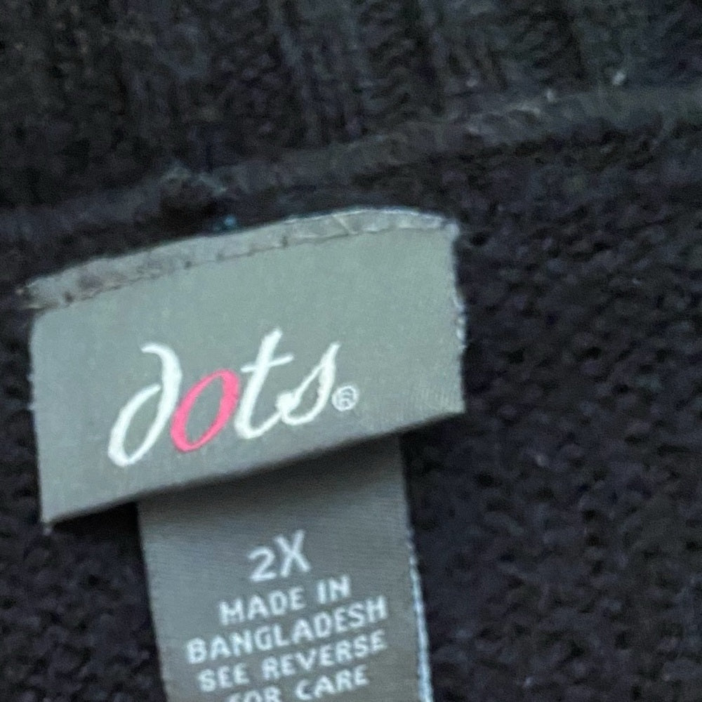 Dots Black Sweater Dress ( Size 2X)