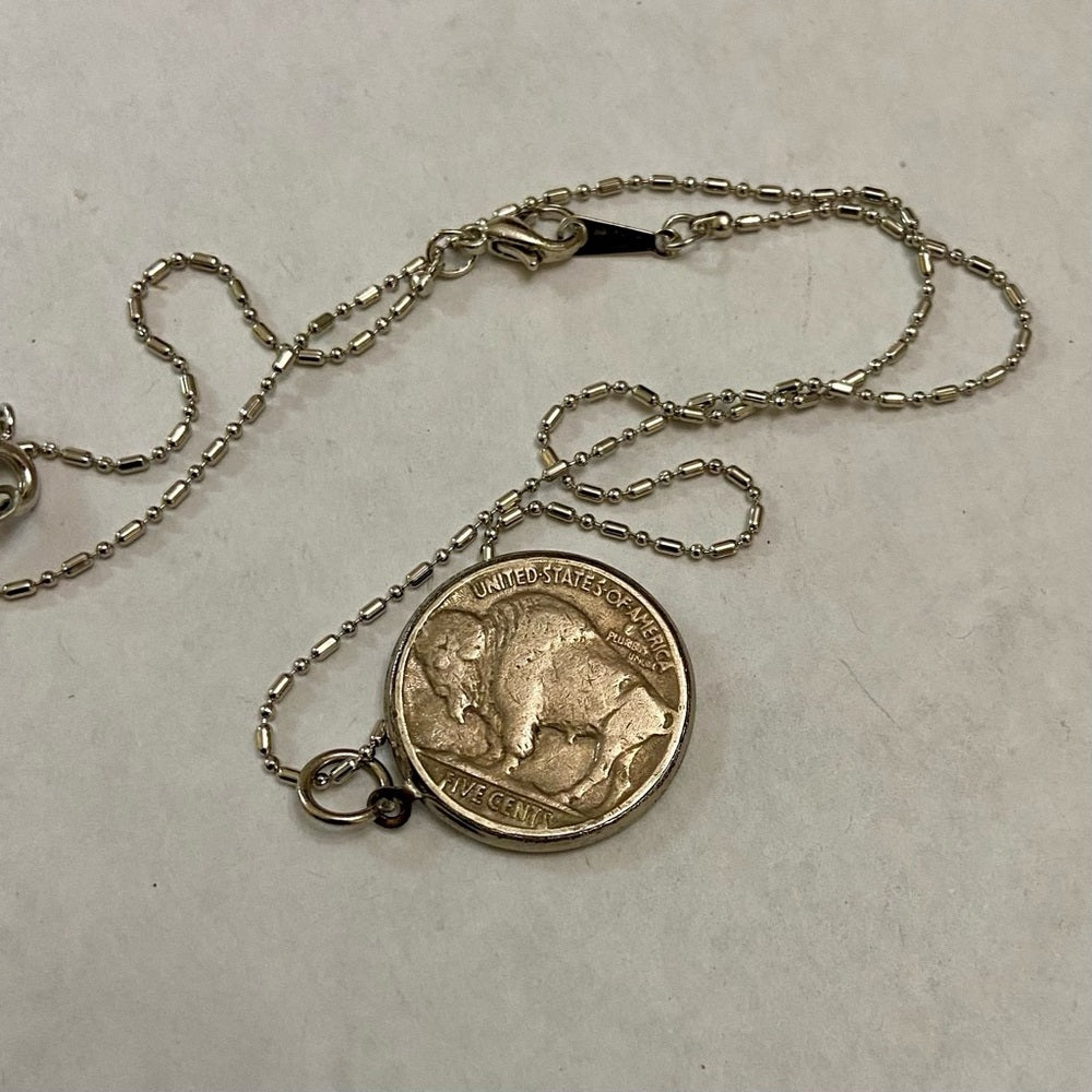 1935 Indian Buffalo Nickel Pendant Necklace (B)