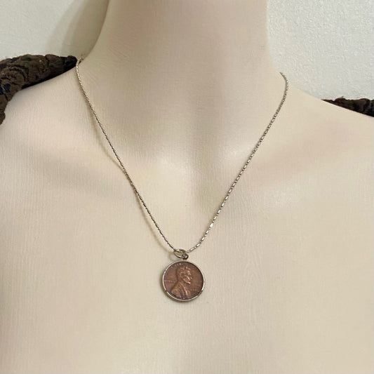 1958 Lincoln Penny Pendant Necklace