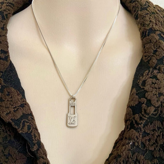 Vintage Louis Vuitton Silver Plated Charm with 18-in Silver 925 Chain