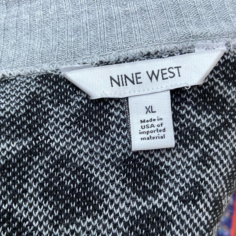 Nine West Gray Leopard Printed Duster-Dress Size XL