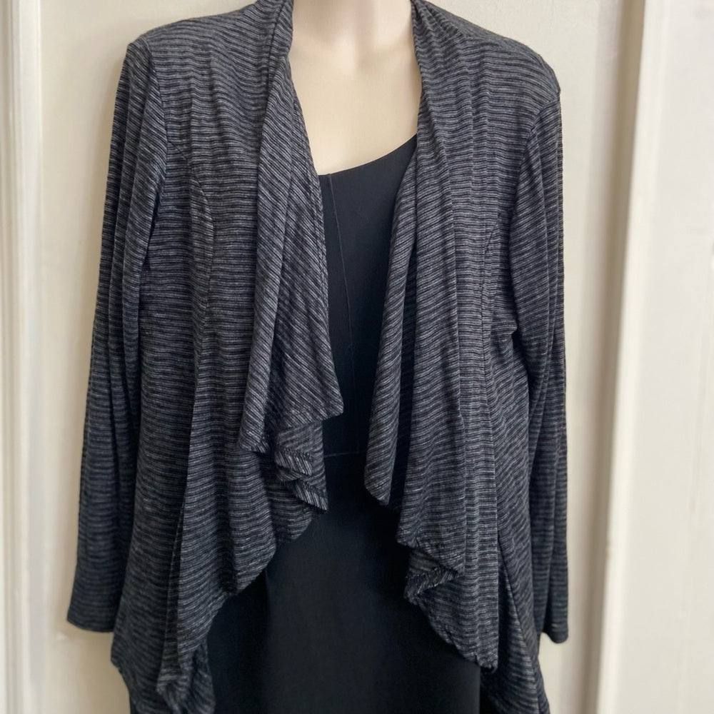 Le Cielo Gray Waterfall Blazer- Top with Lace 2XL