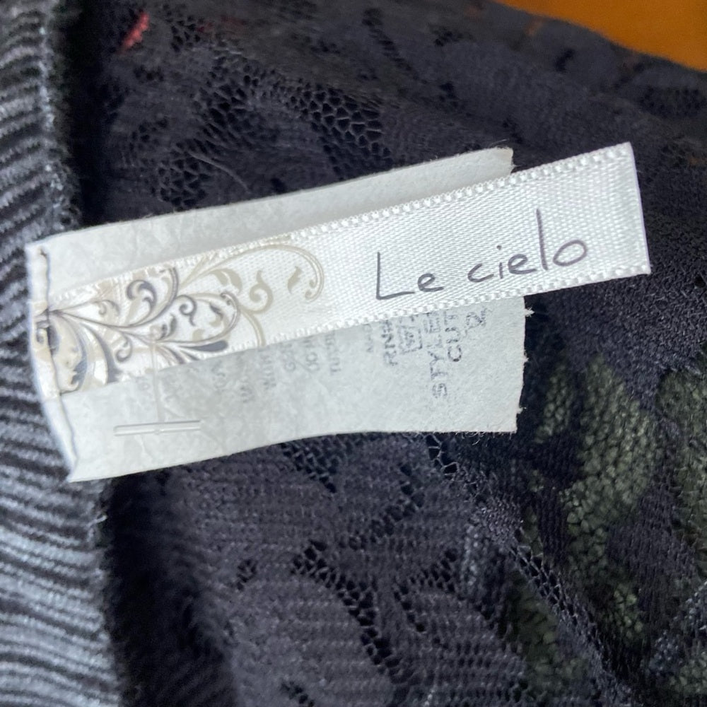 Le Cielo Gray Waterfall Blazer- Top with Lace 2XL