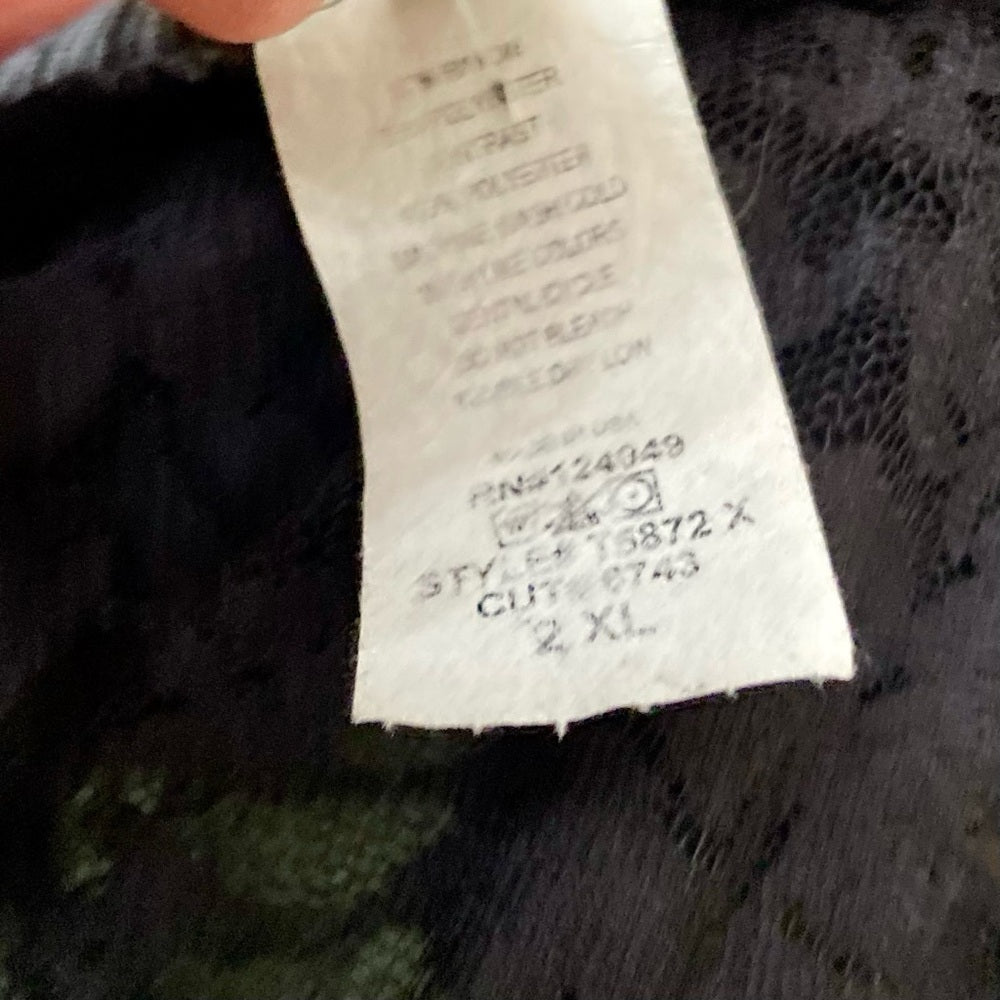 Le Cielo Gray Waterfall Blazer- Top with Lace 2XL