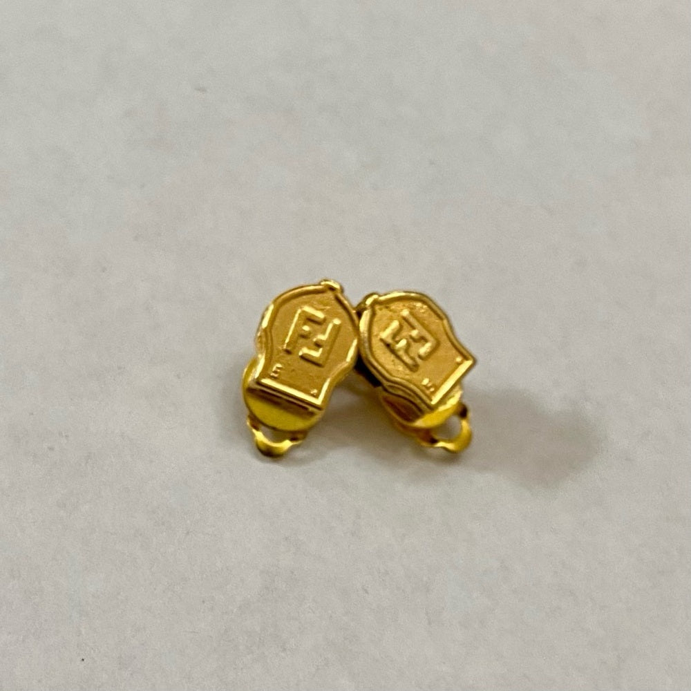 Vintage, Fendi Zipper Pull Clip Earrings 1/2in x 1/2in