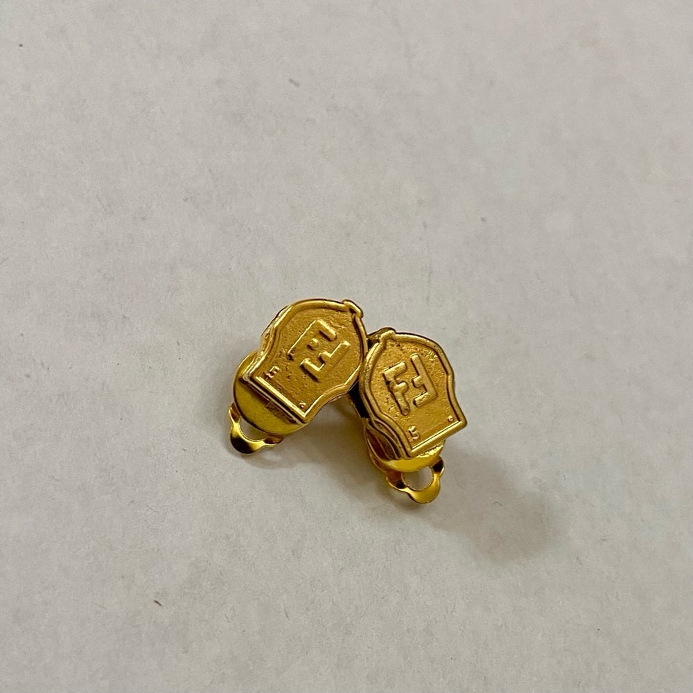 Vintage, Fendi Zipper Pull Clip Earrings 1/2in x 1/2in