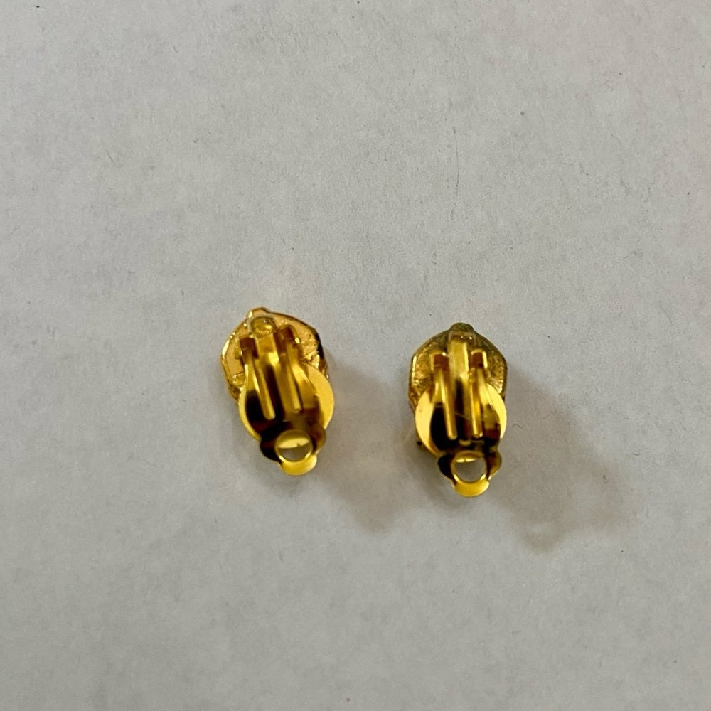 Vintage, Fendi Zipper Pull Clip Earrings 1/2in x 1/2in