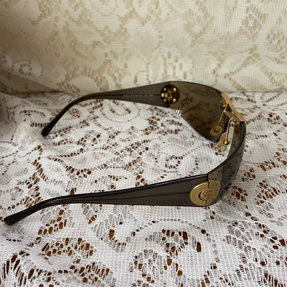 Celine, Triomphe, Wrap Around Brown Sunglasses SC003 COLS28Y Italy