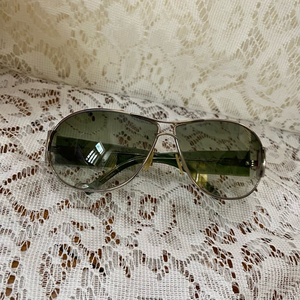 Saint Laurent, Italy Green Aviator Sunglasses