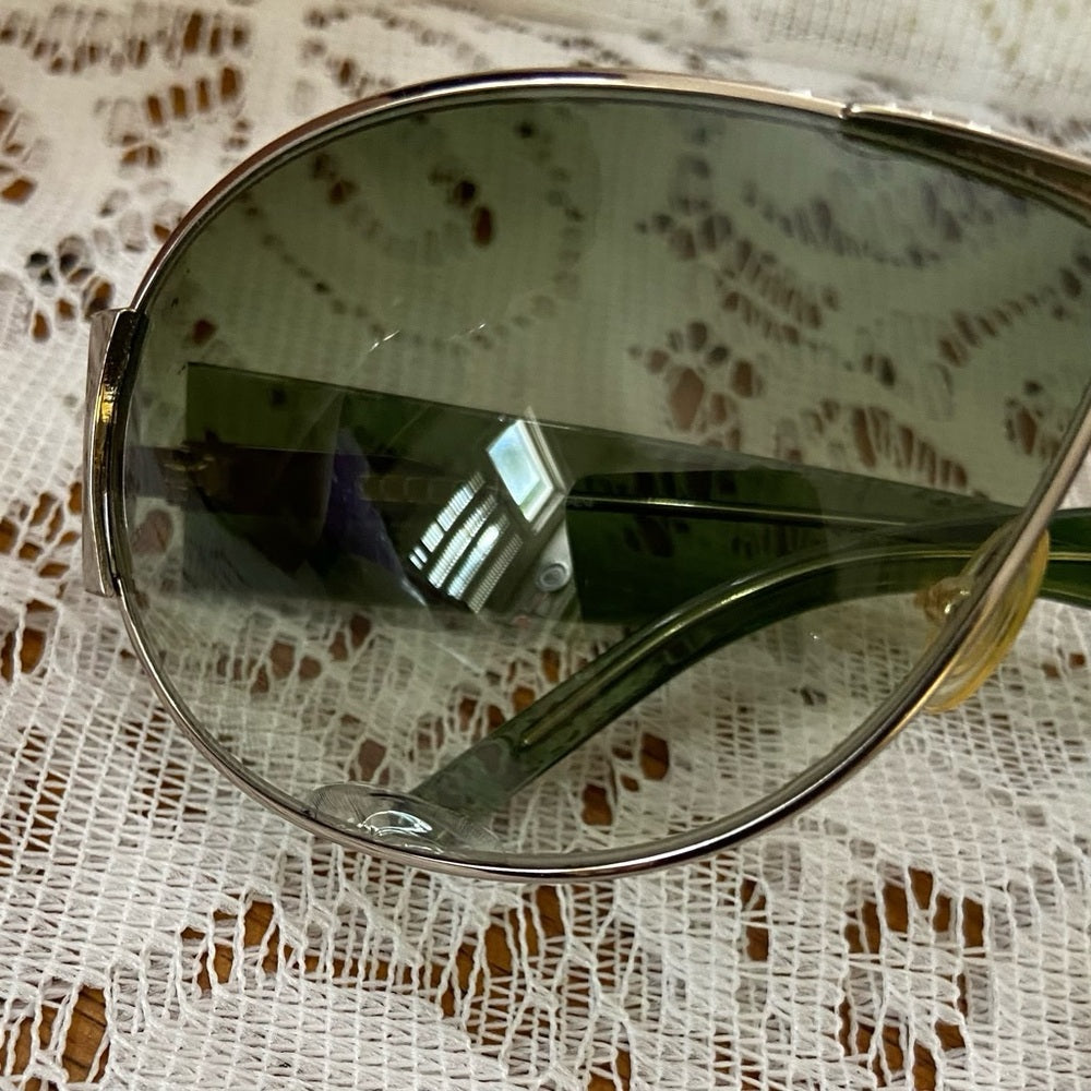 Saint Laurent, Italy Green Aviator Sunglasses