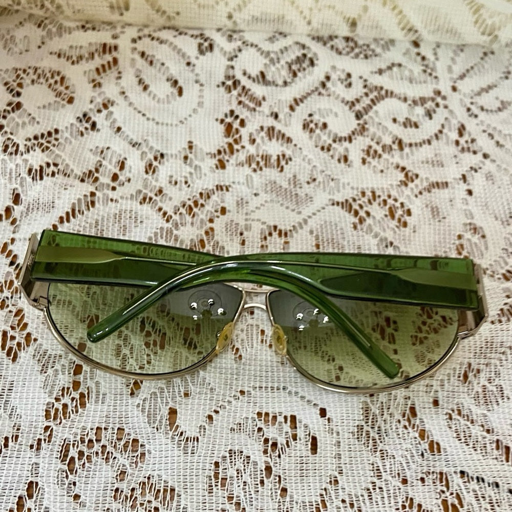 Saint Laurent, Italy Green Aviator Sunglasses