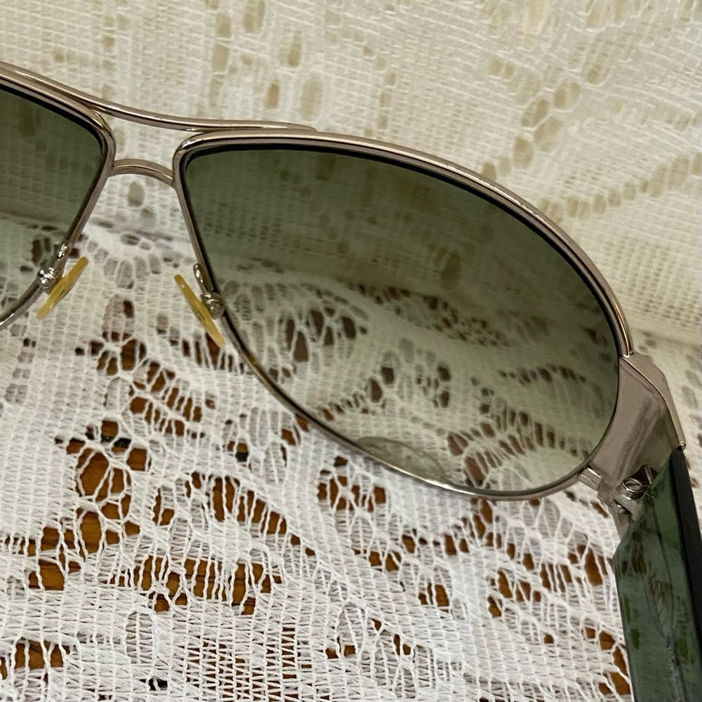 Saint Laurent, Italy Green Aviator Sunglasses