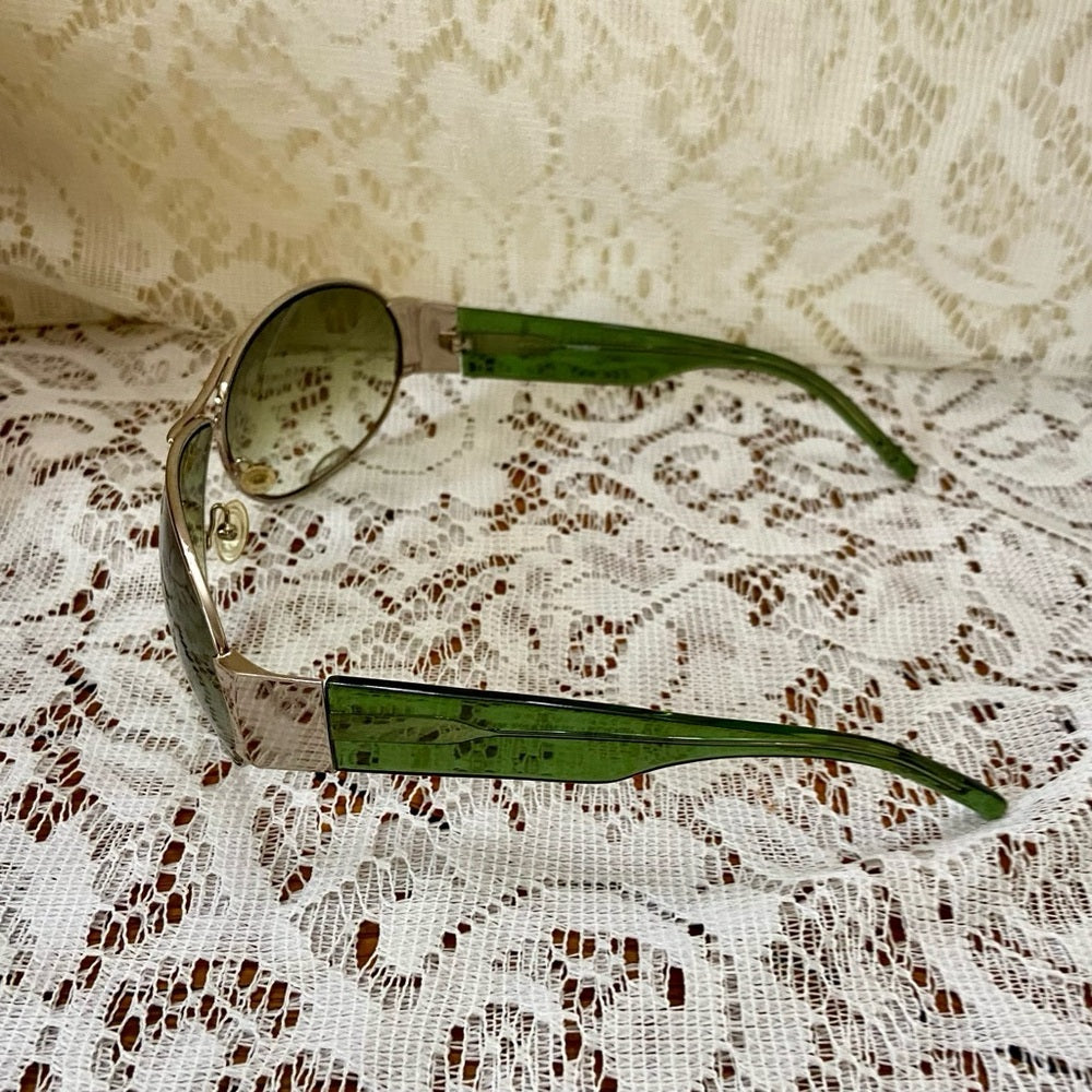 Saint Laurent, Italy Green Aviator Sunglasses