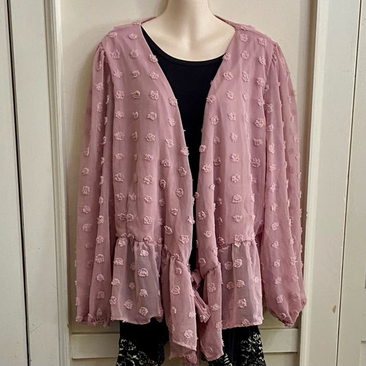 Liv Los Angeles Pink Popcorn Blouse (2X)