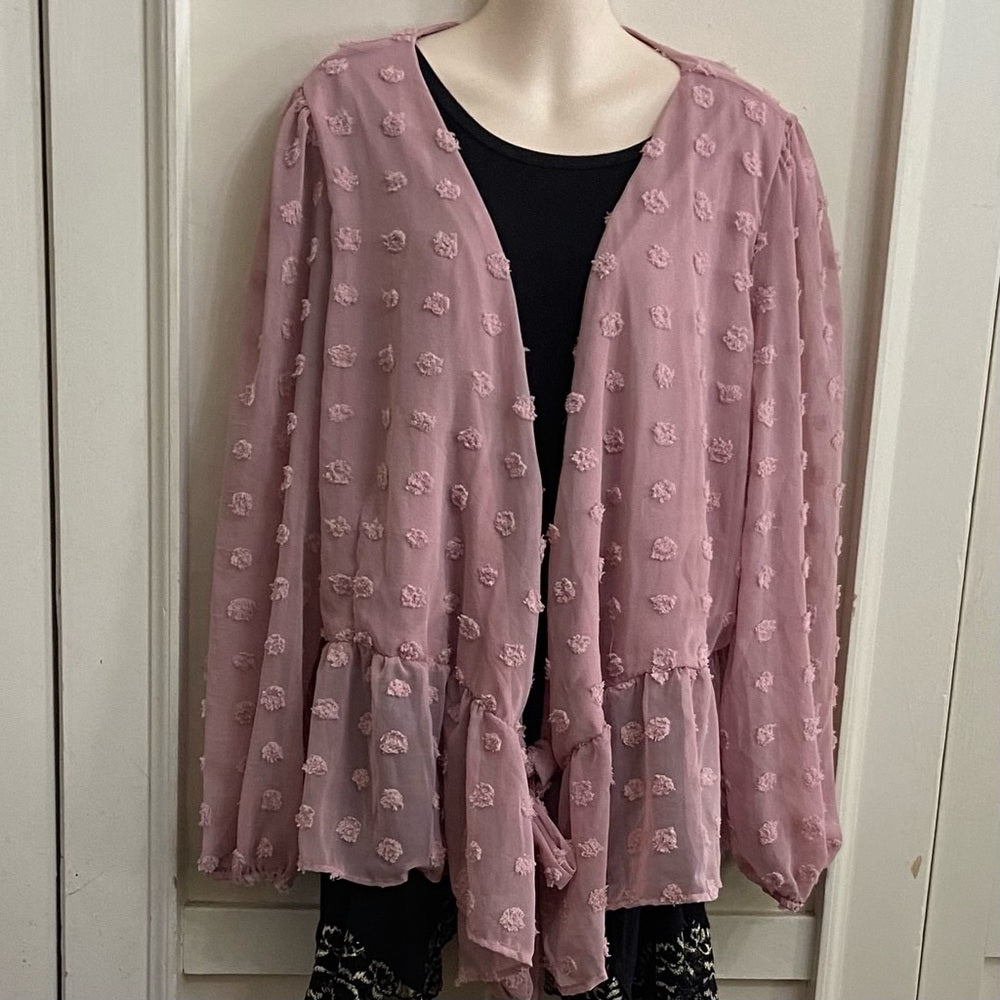 Liv Los Angeles Pink Popcorn Blouse (2X)