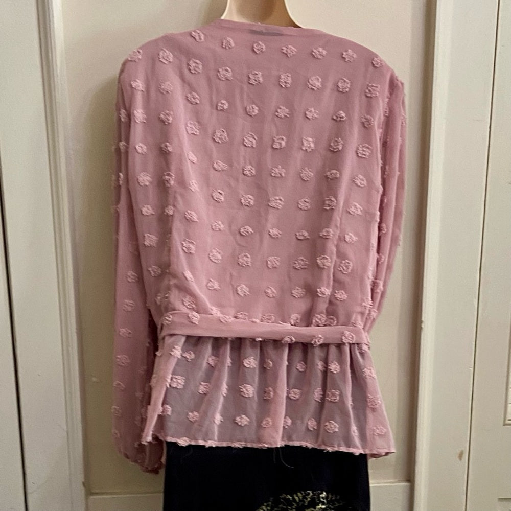 Liv Los Angeles Pink Popcorn Blouse (2X)