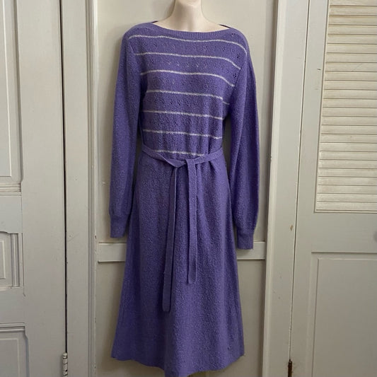 Essence Purple Stripes Long Sleeves Sweater Dress Size 9-10