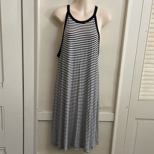 Old Navy Black and White, Stretchy, Stripes Dress Size L
