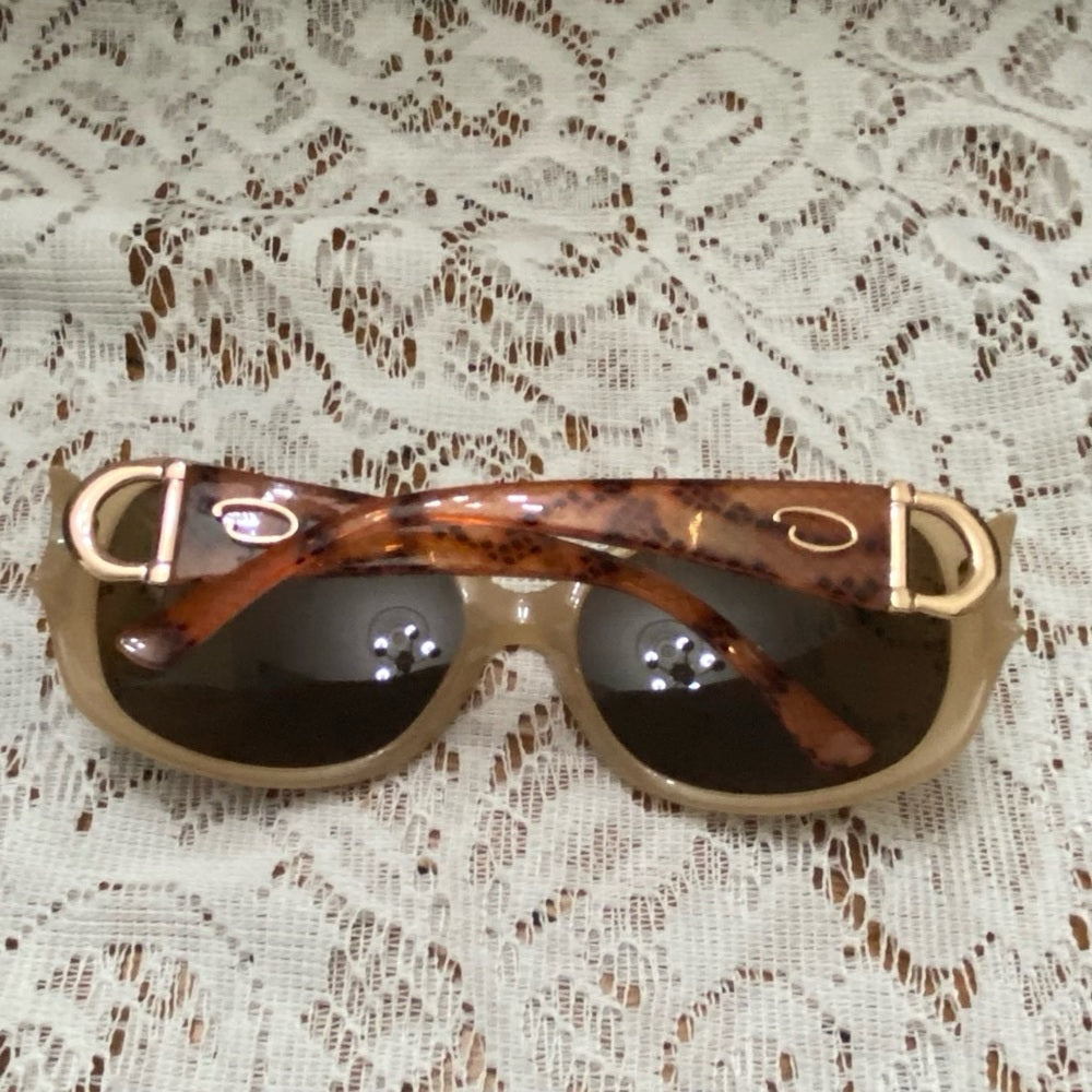 Vintage Oscar dela Renta  Orange-Tan Reptile Sunglasses Mod 1247P 615
