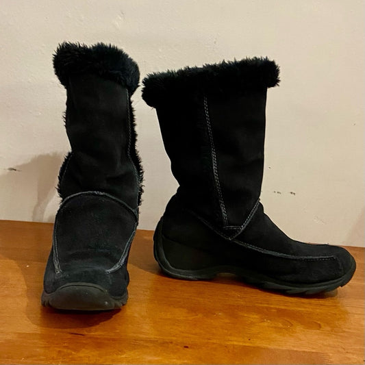 Sporto Black Waterproof Suede Leather Boots Size 8