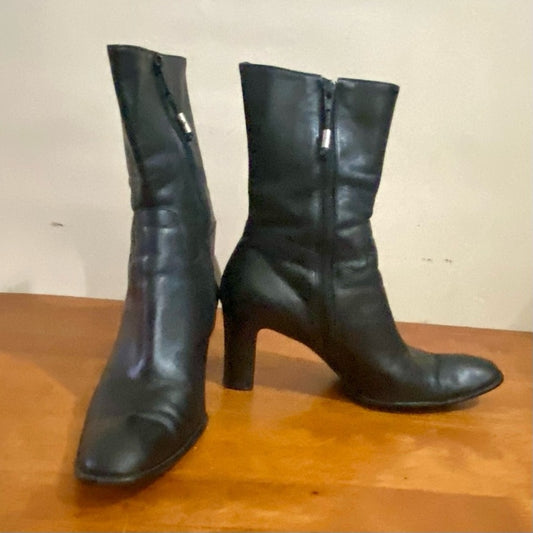 Ralph Lauren Black Leather Boots Size 9